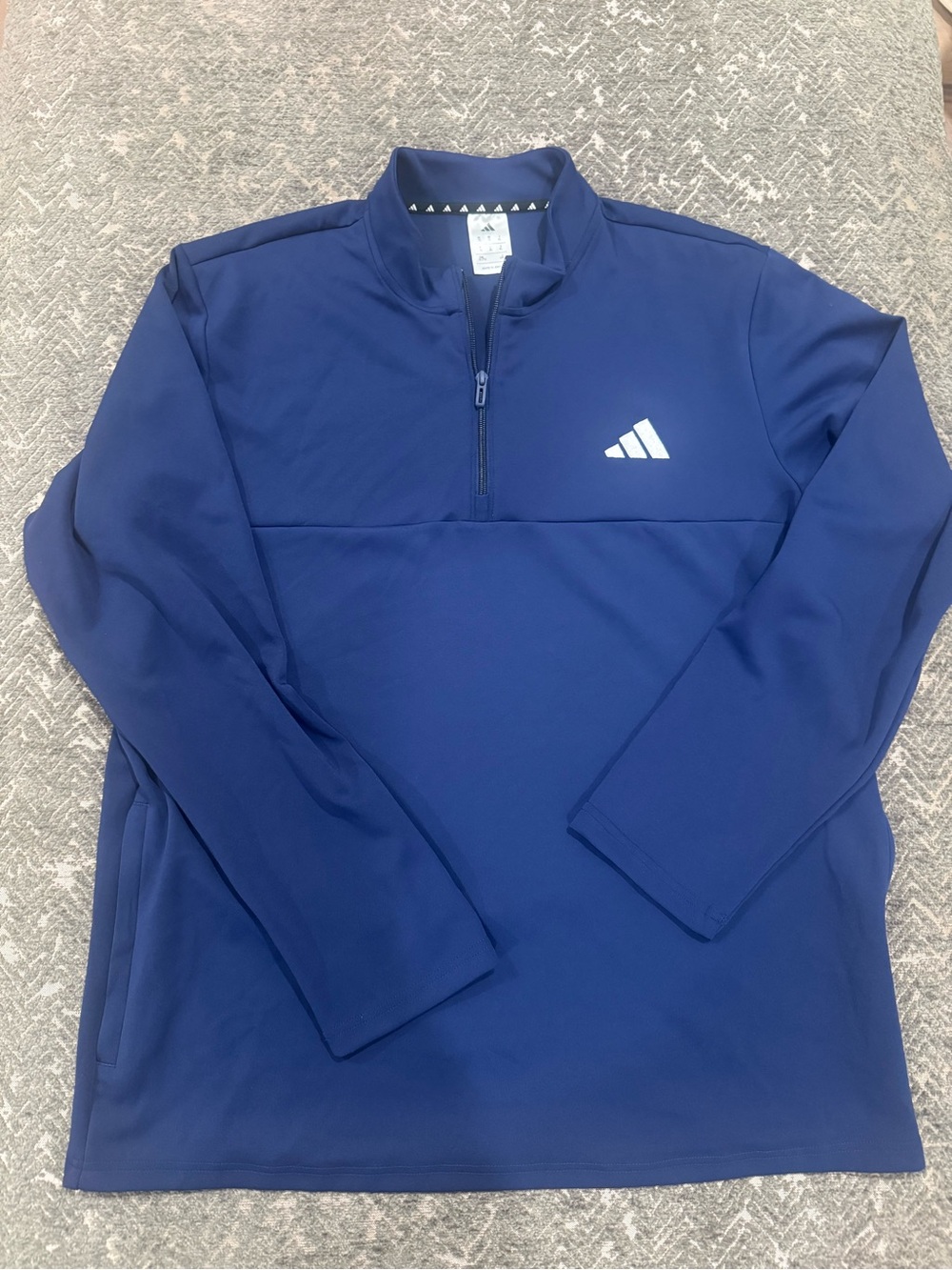 Adidas Men’s Blue Performance Quarter Zip Pullover XL